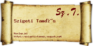 Szigeti Tamás névjegykártya